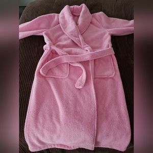 Vintage PINK super plush midi length bubblegum pink wrap Robe large